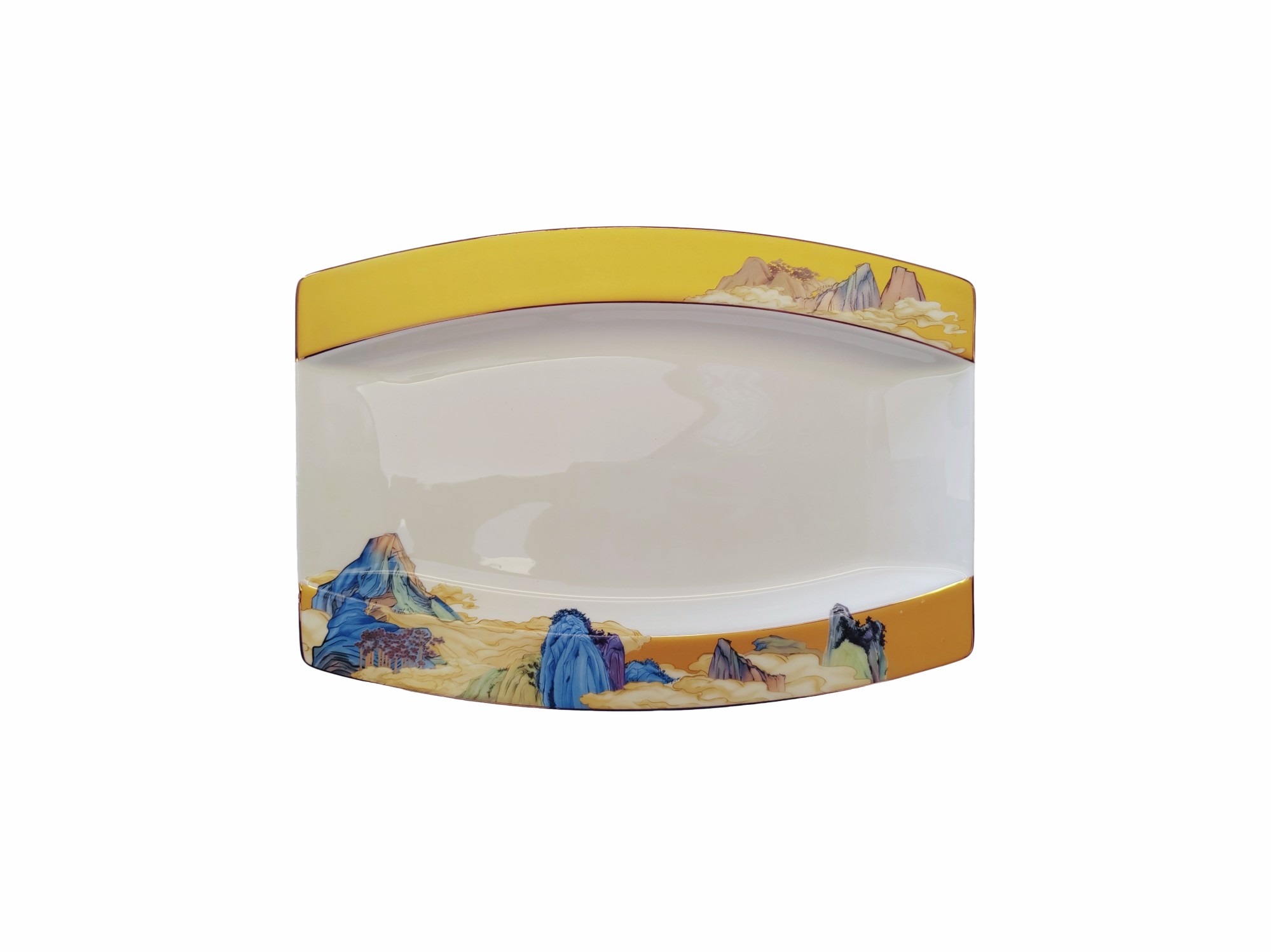 Golden Rim Landscape Platter