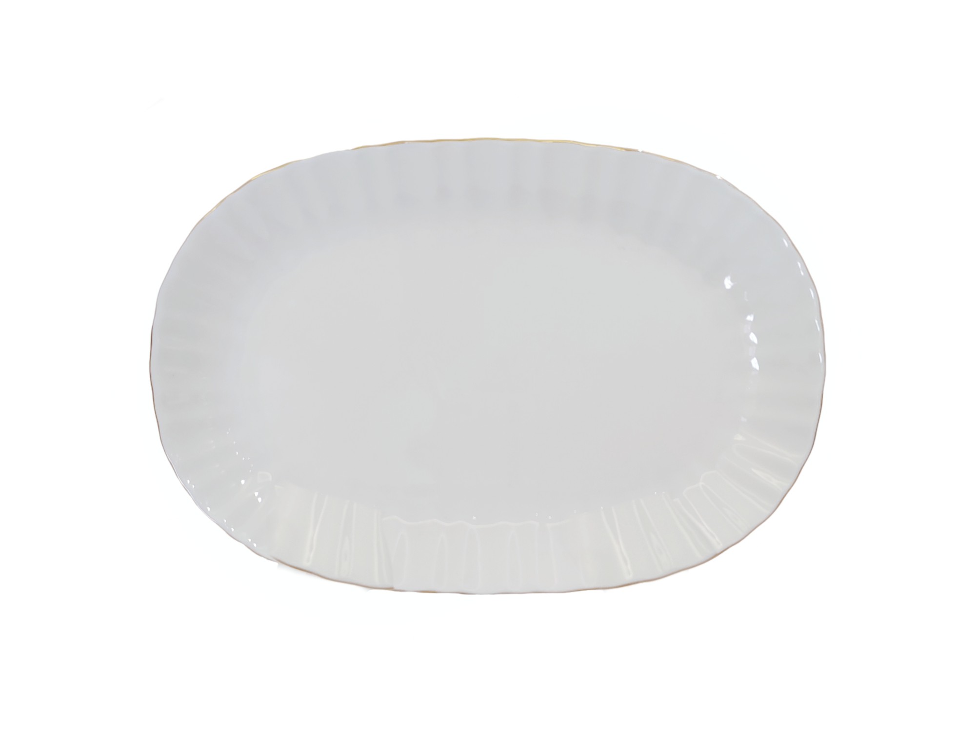 White Porcelain Fluted Oval Platter