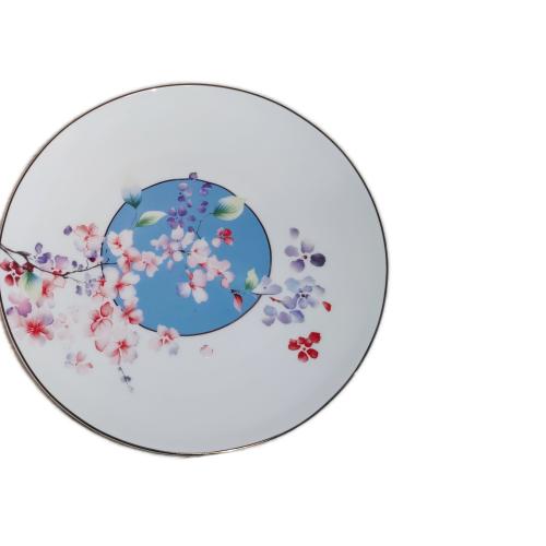 Blue Center Cherry Blossom Plate
