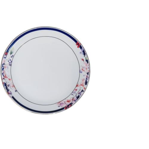 Blue Band Floral Wreath Plate