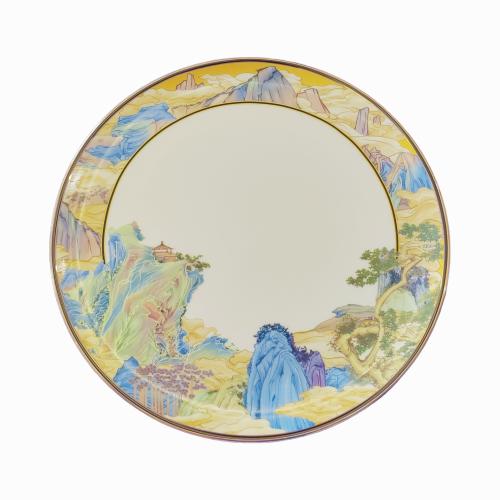 Gilded Mountain and River Scenic Plate