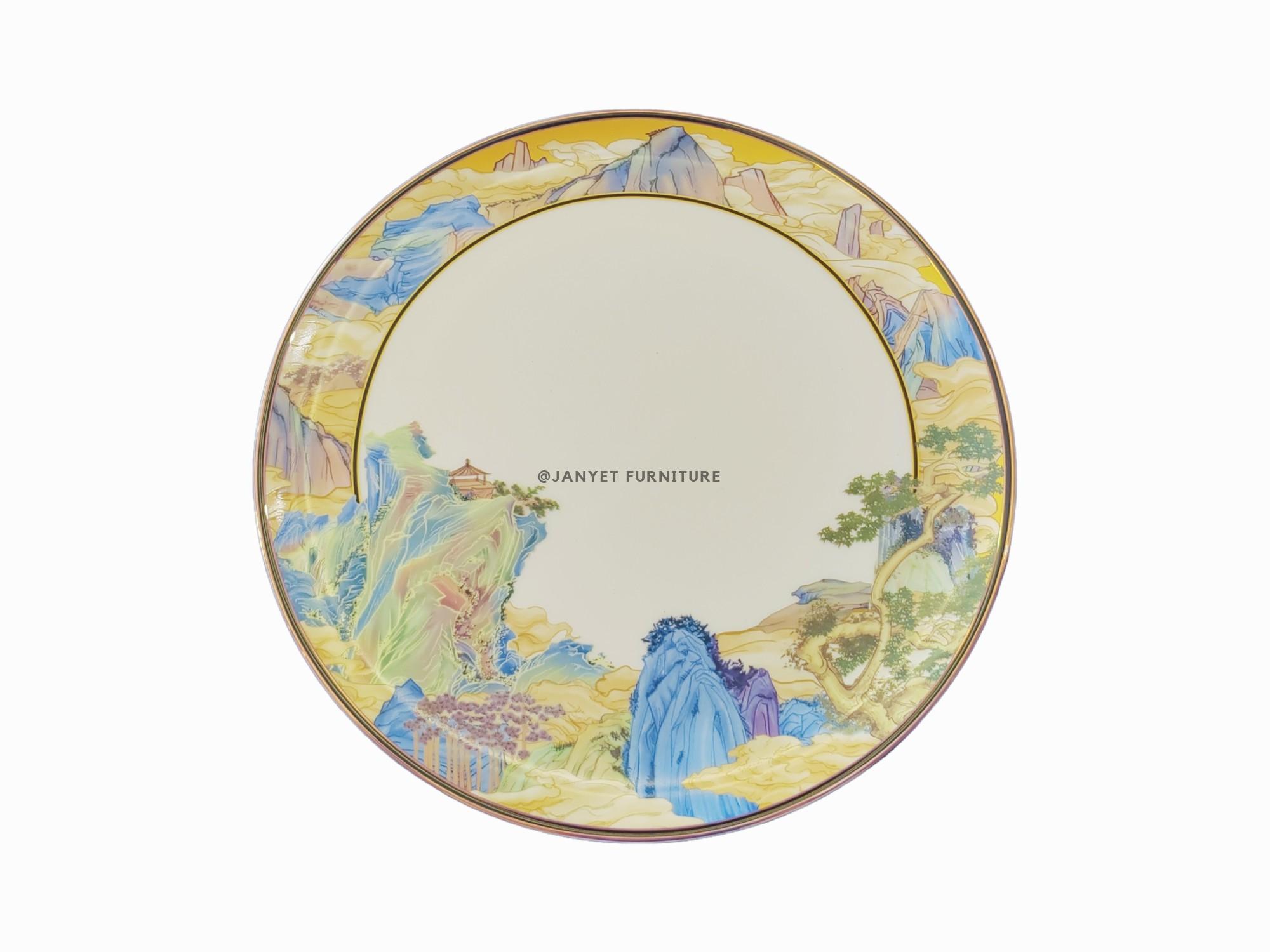 Gilded Mountain and River Scenic Plate