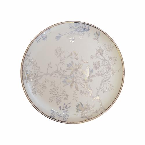 Blush Beige Gilded Branch Silhouette Plate